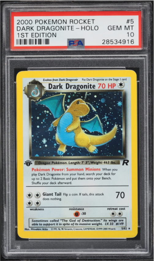 Dark Dragonite 1st Edition PSA 10